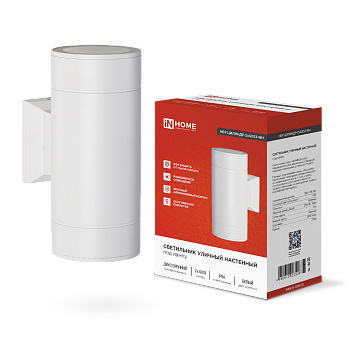 Светильник уличный настенный двусторонний НБУ ЦИЛИНДР-2xGX53-WH алюминиевый белый IP54 IN HOME в Чите