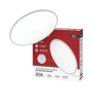 Светильник светодиодный NEO MYSTERY-9540-WH 95Вт 230В 4000K 7600Лм 465x60мм белый IN HOME в Чите