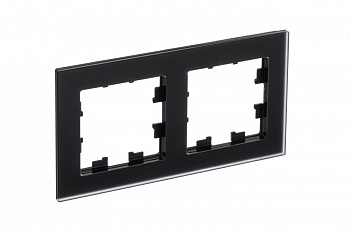 Рамка двойная AtlasDesign Nature SE матовое стекло черная в Чите