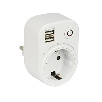 Розеточный блок SB-01 EKF PROxima (розетка 2P+E 16А, 2 USB разъема 5V 2,1A) в Чите
