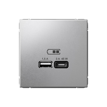 ARTGALLERY USB РОЗЕТКА A + тип-C 45Вт высокоскор.заряд. QC, PD, механизм, АЛЮМИНИЙ в Чите