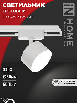 Светильник трековый TR-GX53 SBM-WH белый IN HOME в Чите