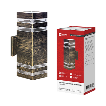 Светильник уличный настенный двусторонний НБУ POLO-S-2хA60-BR алюм бронза IP54 IN HOME в Чите