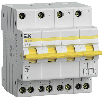 Выключатель-разъединитель трехпозиционный ВРТ-63 4P 25А IEK в Чите