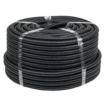 Труба гофрированная ПНД с протяжкой d=20 мм (100 м) черная Plast EKF в Чите