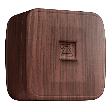 Розетка RJ-45 1-местная ОП Минск, 1А, 120В, тёмное дерево EKF в Чите