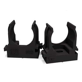 Крепеж-клипса для труб для прямого монтажа черная 20 мм Промрукав в Чите