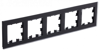 Рамка пятиместная AtlasDesign Nature SE матовое стекло черная в Чите