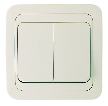 Выключатель двухклавишный МИМОЗА MAKEL крем в Чите