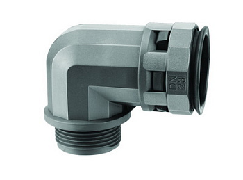 Муфта 90 грд. труба-коробка DN 36 мм, М40х1,5, полиамид, цвет черный DKC в Чите