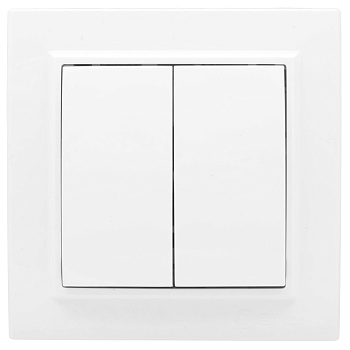 Выключатель двухклавишный Минск EKF белый в Чите