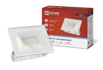 Прожектор светодиодный СДО-7 30Вт 230В 6500К IP65 белый IN HOME в Чите
