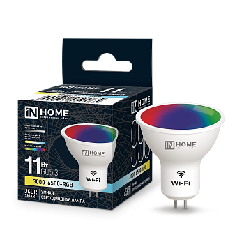 Лампа светодиодная LED-JCDR-RGBW-SMART 11Вт 230В Wi-Fi GU5.3 RGB-3000-6500К 990Лм IN HOME в Чите