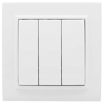 Выключатель трехклавишный Минск EKF белый в Чите