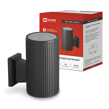 Светильник уличный настенный односторонний НБУ LINE-1хA60-BL алюминиевый черный IP54 IN HOME в Чите