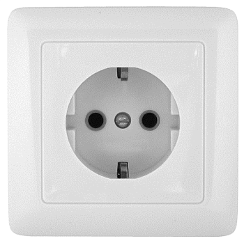 Розетка одинарная ХИТ SE с заземлением белая в Чите