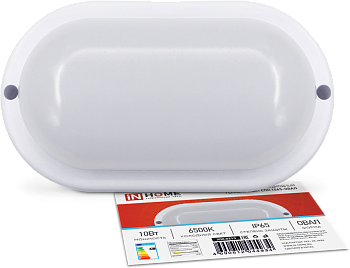 Светильник светодиодный герметичный СПП 1065-ОВАЛ 10Вт 6500К 900Лм IP65 160х88мм IN HOME в Чите