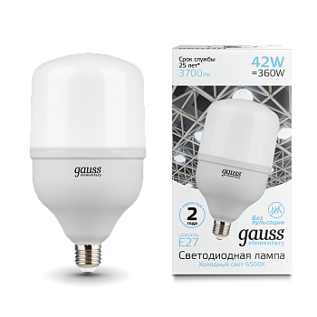 Лампа светодиодная LED-T120 42Вт E27 6500K 3700Лм Elementary GAUSS в Чите