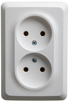 Розетка двойная ЭТЮД SE белая в Чите