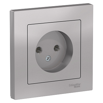 Розетка одинарная AtlasDesign SE алюминий в сборе в Чите