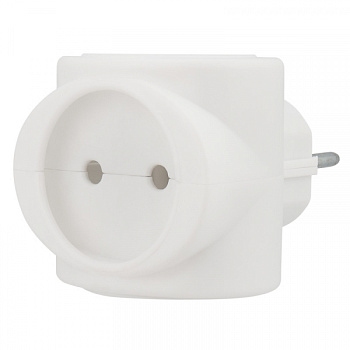 Тройник электрический 6А б/з, 220 В белый REXANT в Чите
