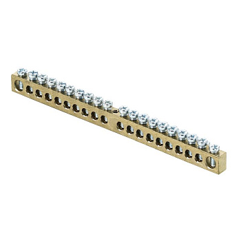 Шина PEN "ноль-земля" (6х9мм) 20 отверстий латунь крепеж по центру EKF PROxima в Чите