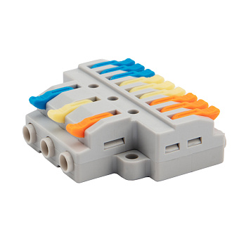 Разветвительная клемма REXANT с рычажком 3-9 0,08-4 мм с монтажной площадкой в Чите