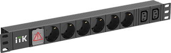 ITK PDU 6 розеток немецкий стандарт + 2 С13 LED 1U вход С14 алюминий в Чите