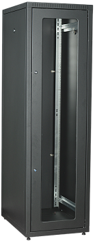 ITK Шкаф LINEA E 42U 600х800мм двери 2шт стеклянная передняя дверь задняя металлическая черный в Чите