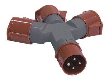 Адаптер трехлучевой TS1013-214 3Р+РЕ 16А 380В IP44 IEK в Чите