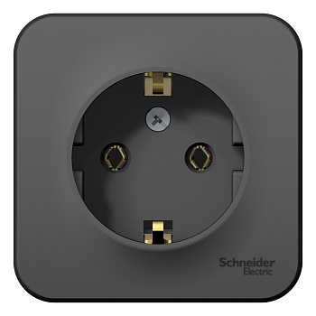 Розетка одинарная BLANCA SE накладная с заземлением с изоляционной пластиной антрацит в Чите