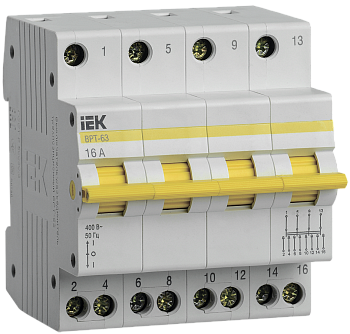 Выключатель-разъединитель трехпозиционный ВРТ-63 4P 16А IEK в Чите