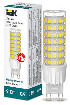 Лампа LED CORN капсула 9Вт 230В 4000К керамика G9 IEK в Чите