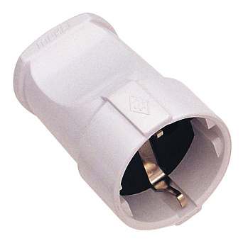 Штепсель MAKEL с заземлением белый в Чите