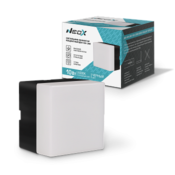 Светильник-коннектор квадратный ДБО-КВ-LINE 10Вт 230В 6500К черный NEOX в Чите