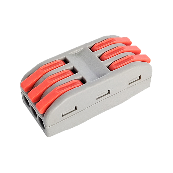 Клемма проходная КП 222-2413 с рычагами 3 полюса 0.08-2.5/4мм2 (10шт./уп.) IN HOME в Чите