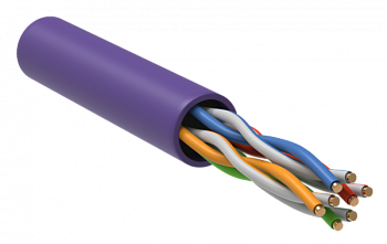 ITK Кабель связи витая пара U/UTP кат.5E 4х2х24AWG LSZH фиолетовый 305м в Чите