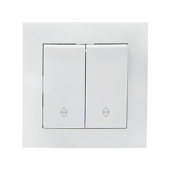 Выключатель двухклавишный проходной Валенсия EKF белый в Чите