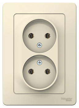 Розетка двойная BLANCA SE молочная в Чите