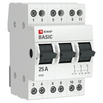 Трехпозиционный переключатель 3P 25А EKF Basic в Чите