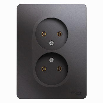 Розетка двойная Glossa SE графит в сборе в Чите