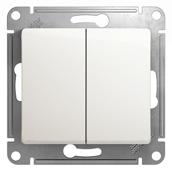 Переключатель двухклавишный Glossa SE перламутр в Чите