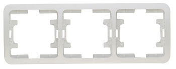 Рамка тройная МИМОЗА MAKEL горизонтальная белая в Чите