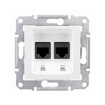 Розетка компьютерная двойная SEDNA Schneider Electric белая в Чите