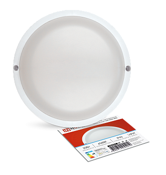 Светильник светодиодный герметичный СПП 2065-КРУГ 20Вт 6500К 1800Лм IP65 155мм IN HOME в Чите