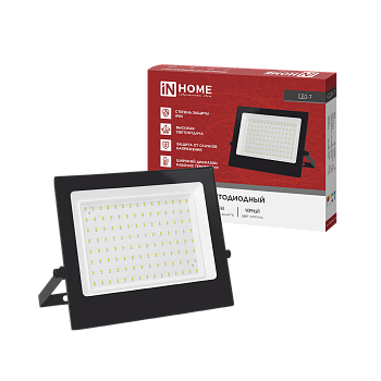 Прожектор светодиодный СДО-7 100Вт 230В 4000К IP65 черный IN HOME в Чите