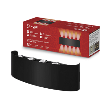 Светильник уличный светодиодный ДБУ TWIN-1230BL 12Вт 3000К 270х80 черный IP54 IN HOME в Чите