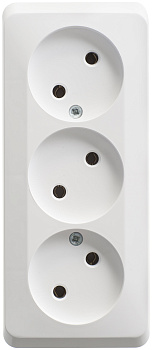 Розетка тройная ЭТЮД SE накладная белая в Чите