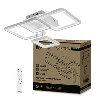 Светильник светодиодный ELEGANT ARISTO-W 90Вт 230В 3000-6500K 7000Лм 535х370х150мм пульт ДУ белый IN HOME в Чите