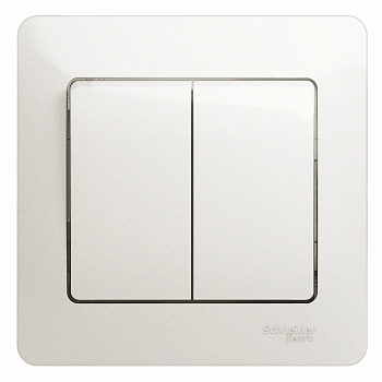 Выключатель двухклавишный Glossa SE перламутр в сборе в Чите